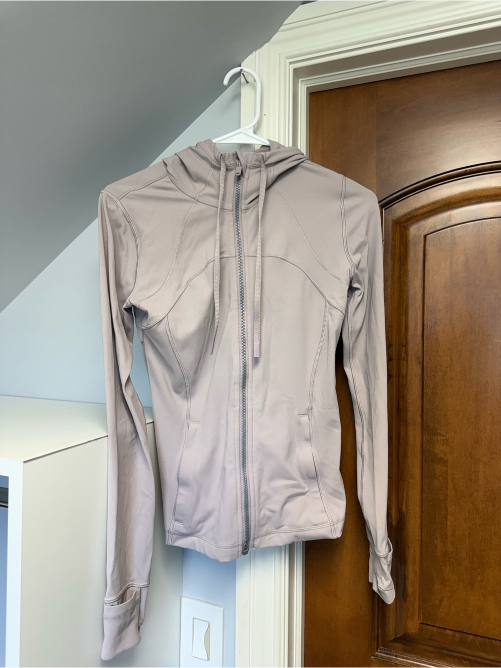 lululemon athletica Light Taupe Zip-Up Hooded Jacket